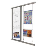 Wall channel with magnetic white board and acrylic holders
